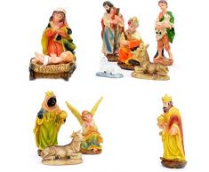 Gifts 4 All Occasions Limited SHATCHI-1166 - Set di 12 statuine per presepe di nascita, Gesù Cristo mobili, decorazioni natalizie, multicolore