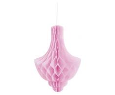 Unique Party 62968 - Decorazione Lampadario in Carta Velina Rosa Confetto, 35 cm