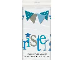 Unique Party 52053 2,1 x 1,4 m plastica blu bandierine festa tovaglia