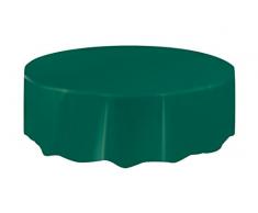 Unique Party 50029 - Tovaglia Plastificata Rotonda Verde Foresta, 2,13 m