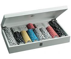 Juego JU00082 Albus Grifone Gioco di Poker Cofanetto in Legno Laccato Bianco