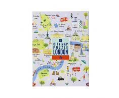 Talking Tables Giochi di feste di Natale divertenti per famiglie PUZZ LDN-London Map Puzzle, Colore