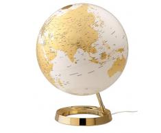 Tecnodidattica – Mappamondo Light&Colour Metal Gold | Luminoso, girevole, con cartografia Politica aggiornata | Lampada di design | Diametro 30 cm