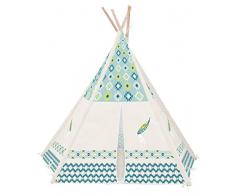 Achoka - Tenda con disegno a piuma e pavimento in poliestere, 120 x 120 x 150 cm, set per bambini da 0 a 7 anni, giochi creativi per ragazzi e ragazze, per interni ed esterni