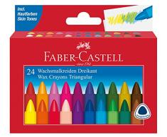 Faber-Castell 120024 – Triangolare Pastelli a Cera 24er scatola di cartone