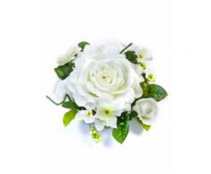 Centro tavola di fiori artificiali rose bianche