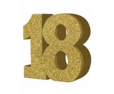 Decorazione color oro da tavola 18 anni 20x20 cm