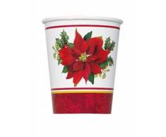 8 bicchieri di carta Stella di Natale