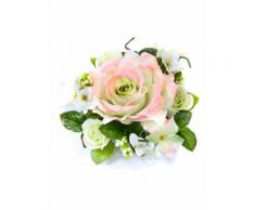 Centrotavola di fiori artificiali rosa e avorio
