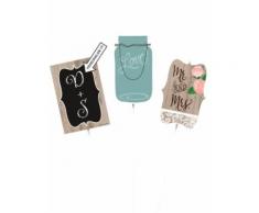 3 decorazioni centrotavola Mr & Mrs