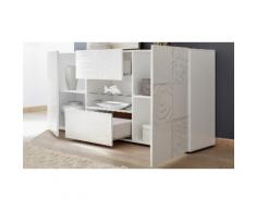 Credenza 2 ante 3 cassetti - Bianco serigrafato