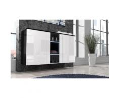 Credenza da soggiorno Sabina - Nero con fronte bianca