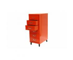 Cassettiera con ruote: 6 cassetti / Rosso