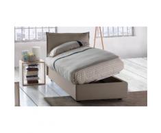 Letto Verona Singolo contenitore apertura laterale: Tortora