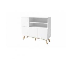 Credenza: Bianco/Bianco lucido