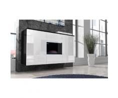 Credenza da soggiorno Viviana - Nero con fronte bianca