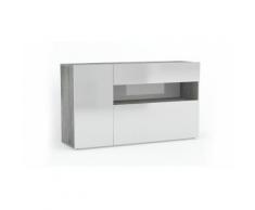 Credenza Potenza a 2 ante - Bianco/Cemento