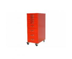 Cassettiera con ruote: 9 cassetti / Rosso