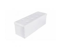 Panca portaoggetti con 8 bottoni 100 x 38 x 38 cm: Bianco