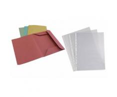 Cancelleria per l'ufficio: Kit con 50 buste forate e 50 cartelline a 3 lembi