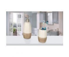 Dispenser per sapone 590 ml, bicchiere portaspazzolini