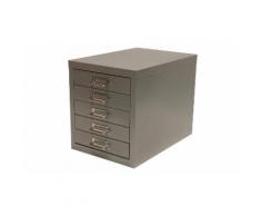 Cassettiera: 5 cassetti / Grigio alluminio