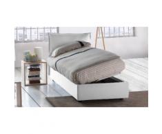 Letto Verona Singolo contenitore apertura laterale: Bianco
