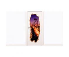 Adesivo per porte in vinile: Ponte di San Francisco di notte