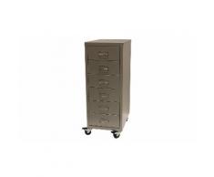 Cassettiera con ruote: 6 cassetti / Grigio alluminio
