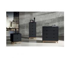 1x Set da 3 mobili: settimino, cassettiera e comodino - Antracite