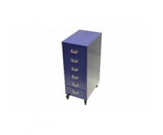 Cassettiera con ruote: 6 cassetti / Blu
