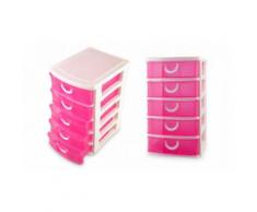 Cassettiera multiuso: A 5 piani / Fucsia