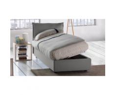 Letto Verona Singolo contenitore apertura laterale: Grigio chiaro