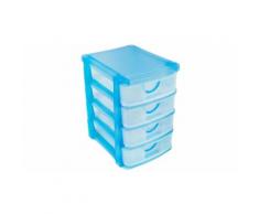 Cassettiera multiuso: A 4 piani / Azzurro