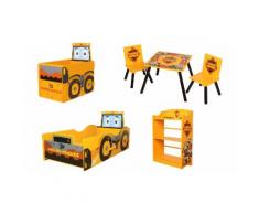 Mobili JBC per bambini: Materasso, scatola dei giocattoli, libreria, letto, tavolo e sedie
