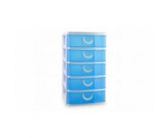 Cassettiera multiuso: A 5 piani / Azzurro